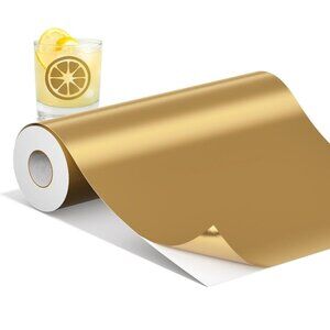 Gold Glossy Permanent Adhesive Vinyl Roll 12 x 40FT